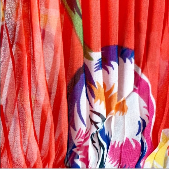 Free People Red Hibiscus Floral Sleeveless Top S - Picture 3 of 8